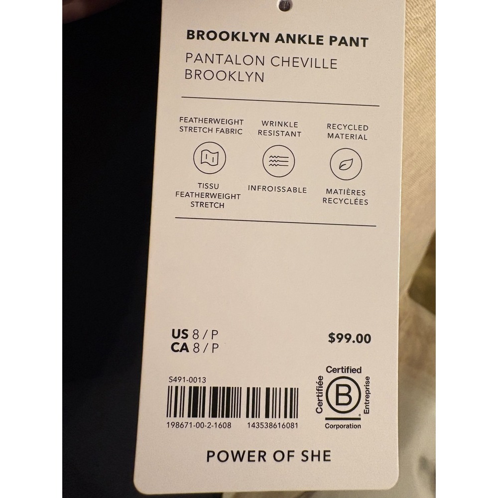 Athleta‎ NWT Brooklyn Ankle Pant Black-8 Petite - Picture 7 of 7